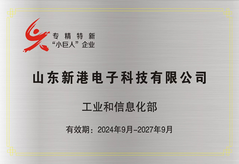 喜訊！新港電子入選第六批專精特新“小巨人”企業稱號